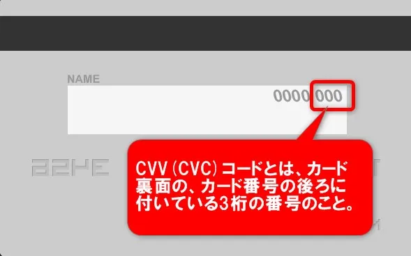 CVVコードとはクレジットカード裏面の3桁の数字のこと