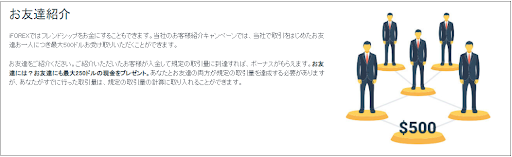 iFOREXの友達紹介キャンペーン