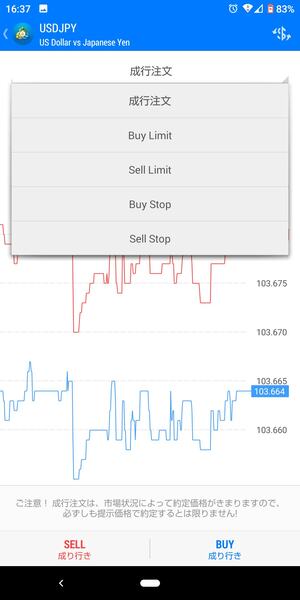 MT4アプリの使い方-注文方法の指定