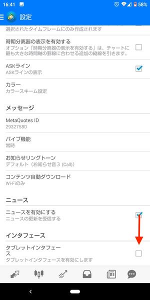 MT4(metatrader4)アプリの使い方－タブレットインターフェース