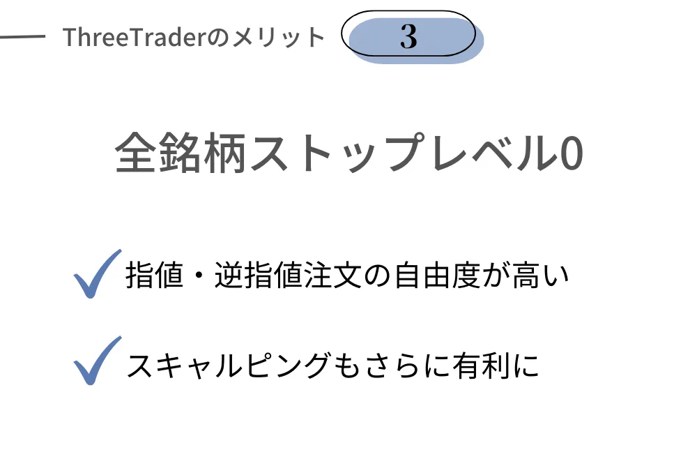 ThreeTraderの良い評判③ストップレベルが0