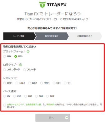 TitanFX口座開設手順