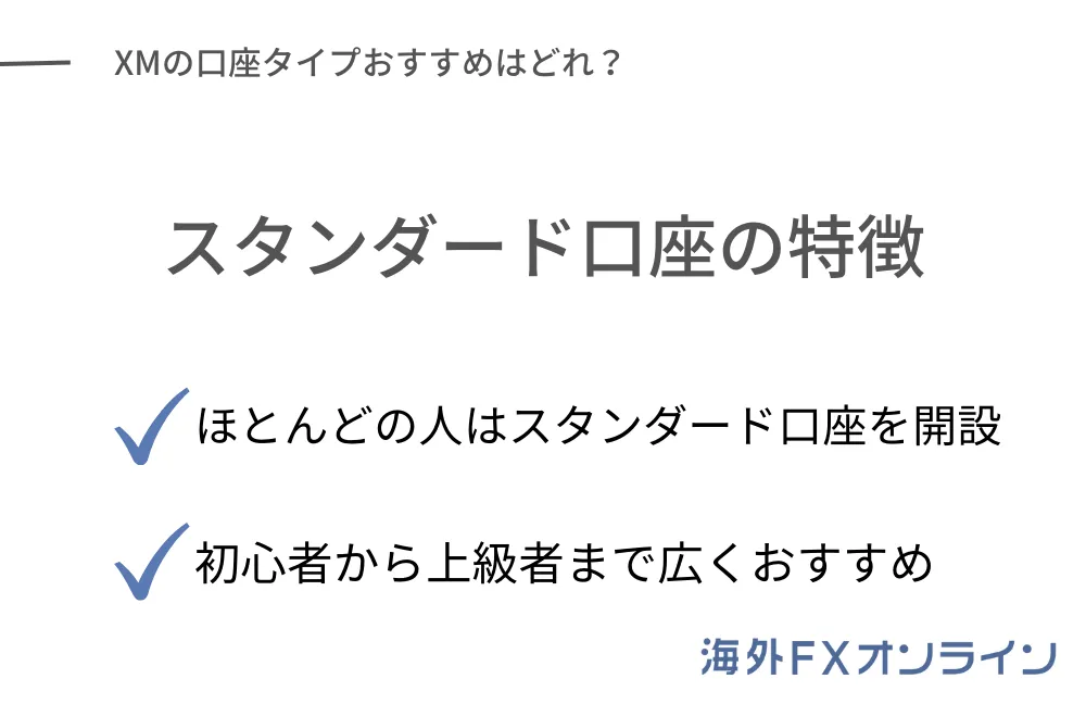 XMTradingスタンダード口座の特徴