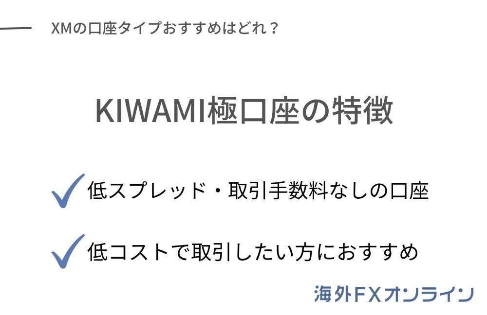 XMTrading KIWAMI口座（極口座）の特徴