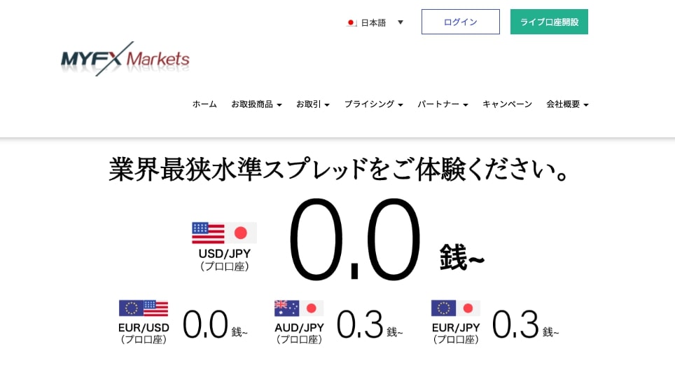 myfxMarketsの口座開設方法
