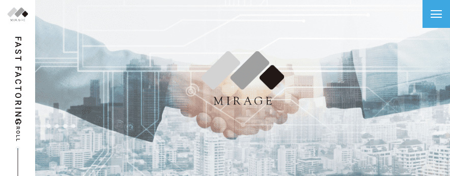 ファストファクタリングの運営会社「株式会社ミラージュ」の公式サイト画像