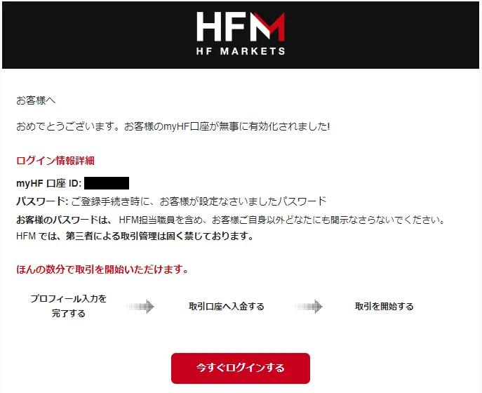 HFM(HotForex)マイページのログイン情報