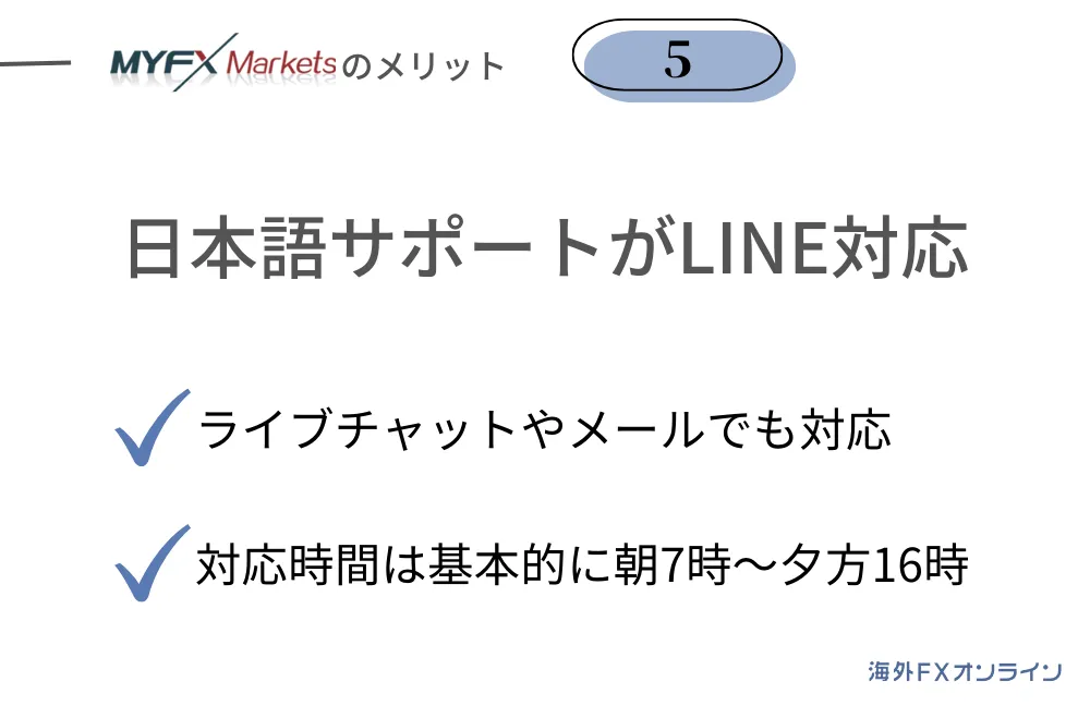 MYFXMarketsの良い評判・メリット⑤日本語サポートがLINE対応