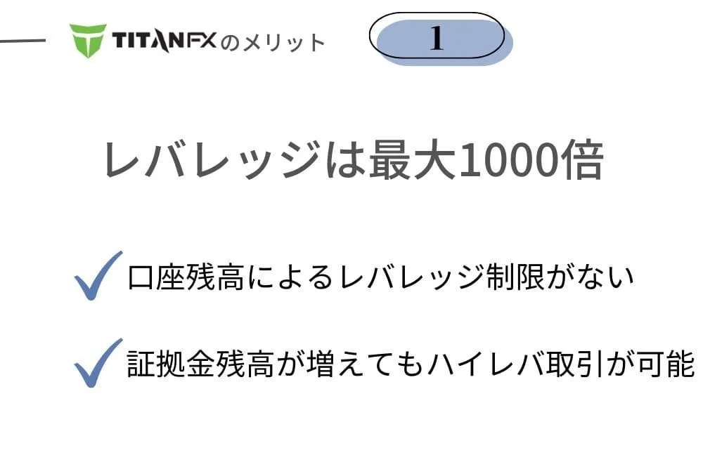 TitanFX(タイタンFX)のメリット①レバレッジは最大1000倍で制限なし