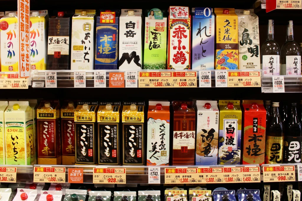 Shochu in supermarket