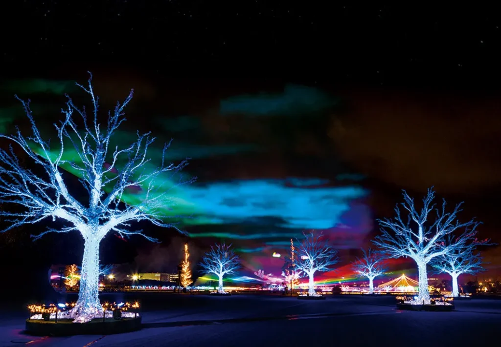 Photo of Ohi Racecourse illuminated