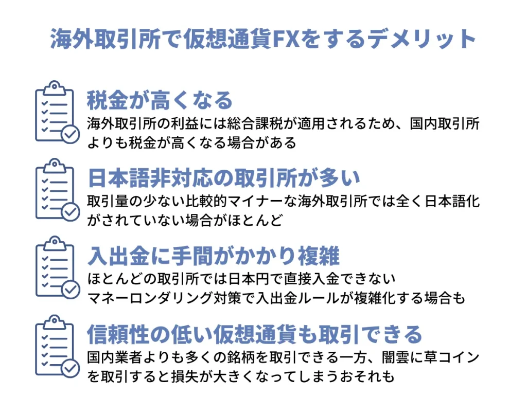 海外取引所で仮想通貨FXをするデメリット