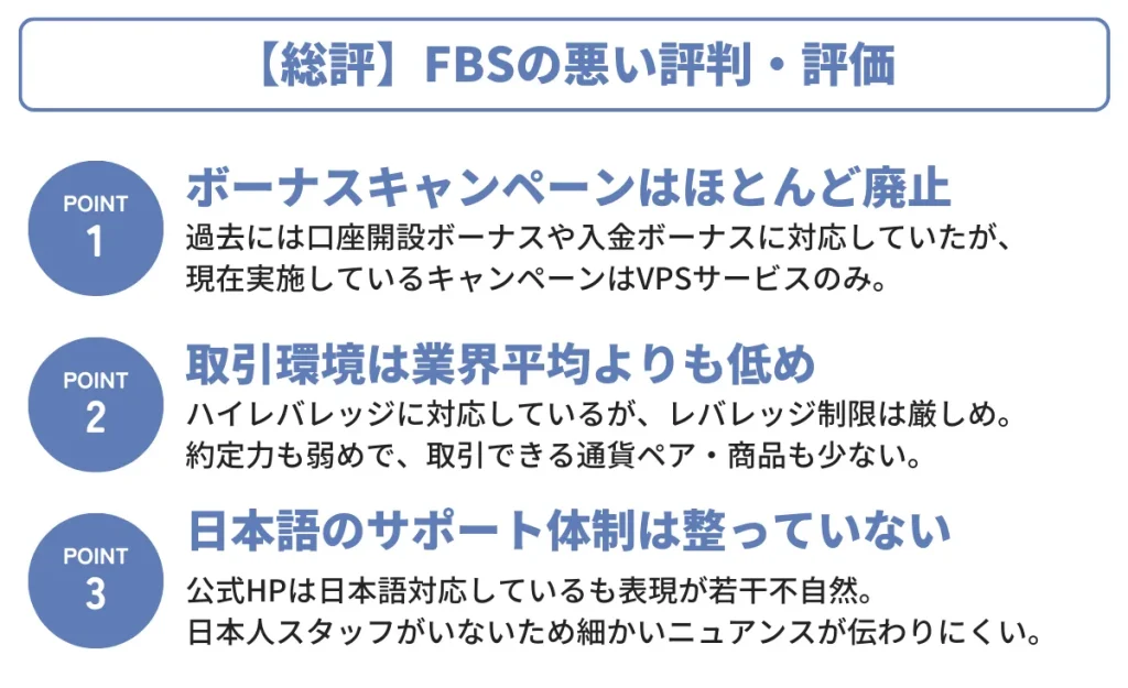 FBSの悪い評判・口コミ