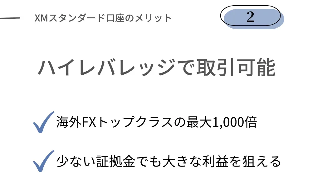 XMスタンダード口座のメリット②最大1000倍のハイレバレッジ