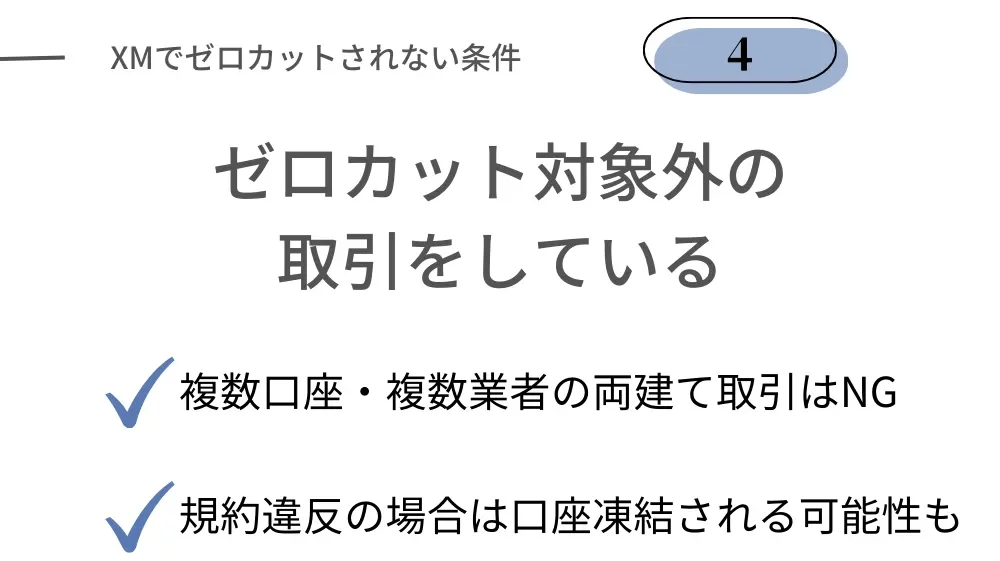 XMでゼロカットされない条件④ゼロカットを悪用した両建てをしている